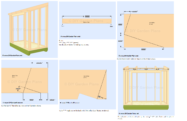 small 4x8 lean to shed plans for storage or garden + 4