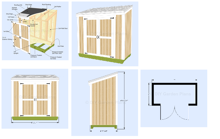 Small 4x8 Lean To Shed Plans for Storage or Garden + 4 
