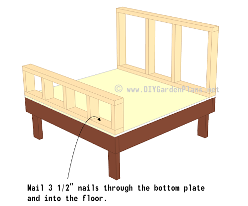 Installing the nest box frame to the chicken coop