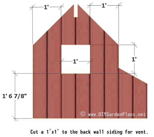 Cut vent on back siding.