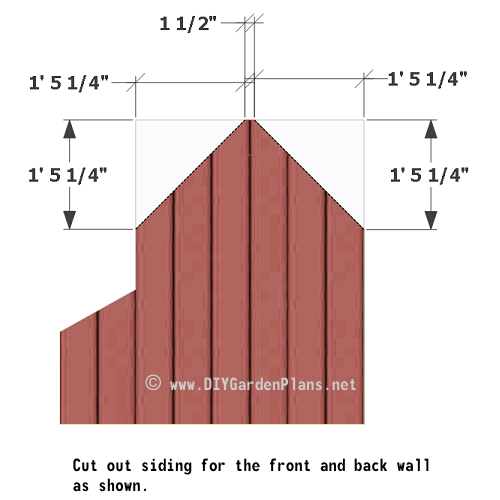 Chicken coop siding roof top cut.