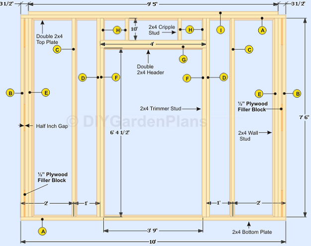 How To Frame The Shed Front Wall And Door