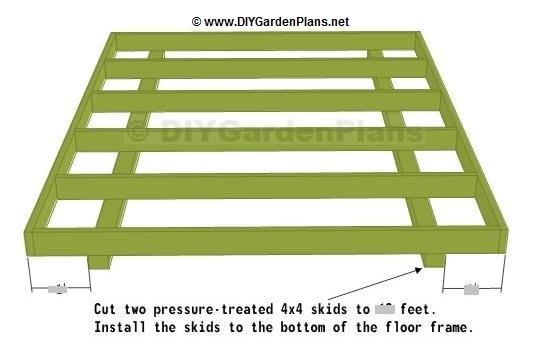 saltbox shed cut floor skid