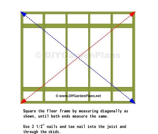 saltbox shed square floor frame