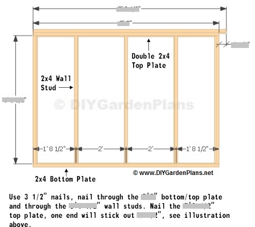 Side Wall: Saltbox Shed Plans - Page 7