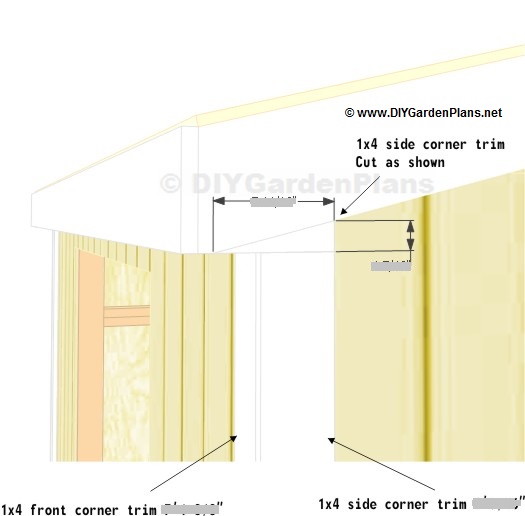 front corner trim for the saltbox shed